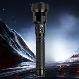IP46 Waterproof, Aluminum Alloy, Tactical LED Flashlight with 4 Modes, Type-C Rechargeable, Zoomable & Focusable - Ideal for Emergency, Camping, Hiking & Outdoor Activities, survival supplies Outdoorfun