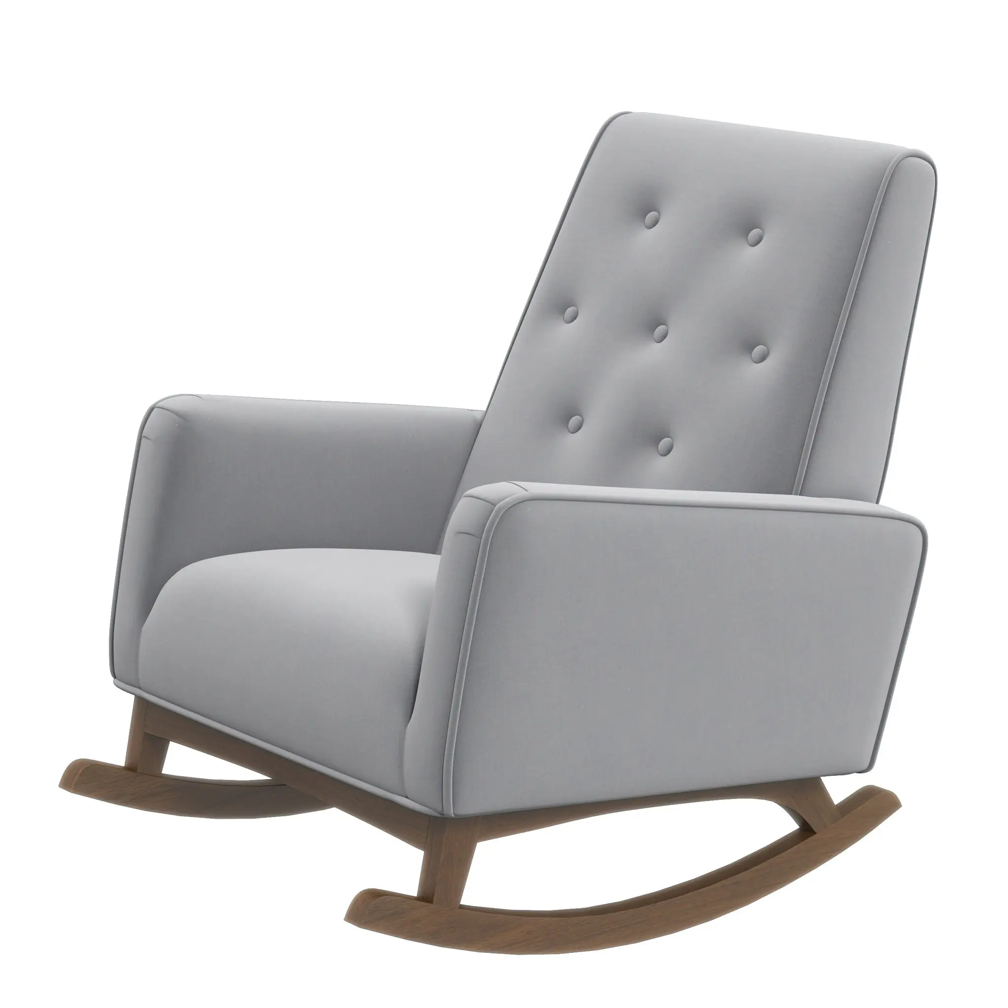 Modern Windsor Grey Microfiber Rocking Chair, Indoor Living Room Furniture