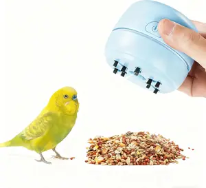 Parrot Food Empty Seed Vacuum– Automatic Bird Seed Cleaner, Portable Electric Seed Shell Separator for Cockatiel, Parakeet, Budgie – Includes Charging Cable & Cleaning Tool (Blue)