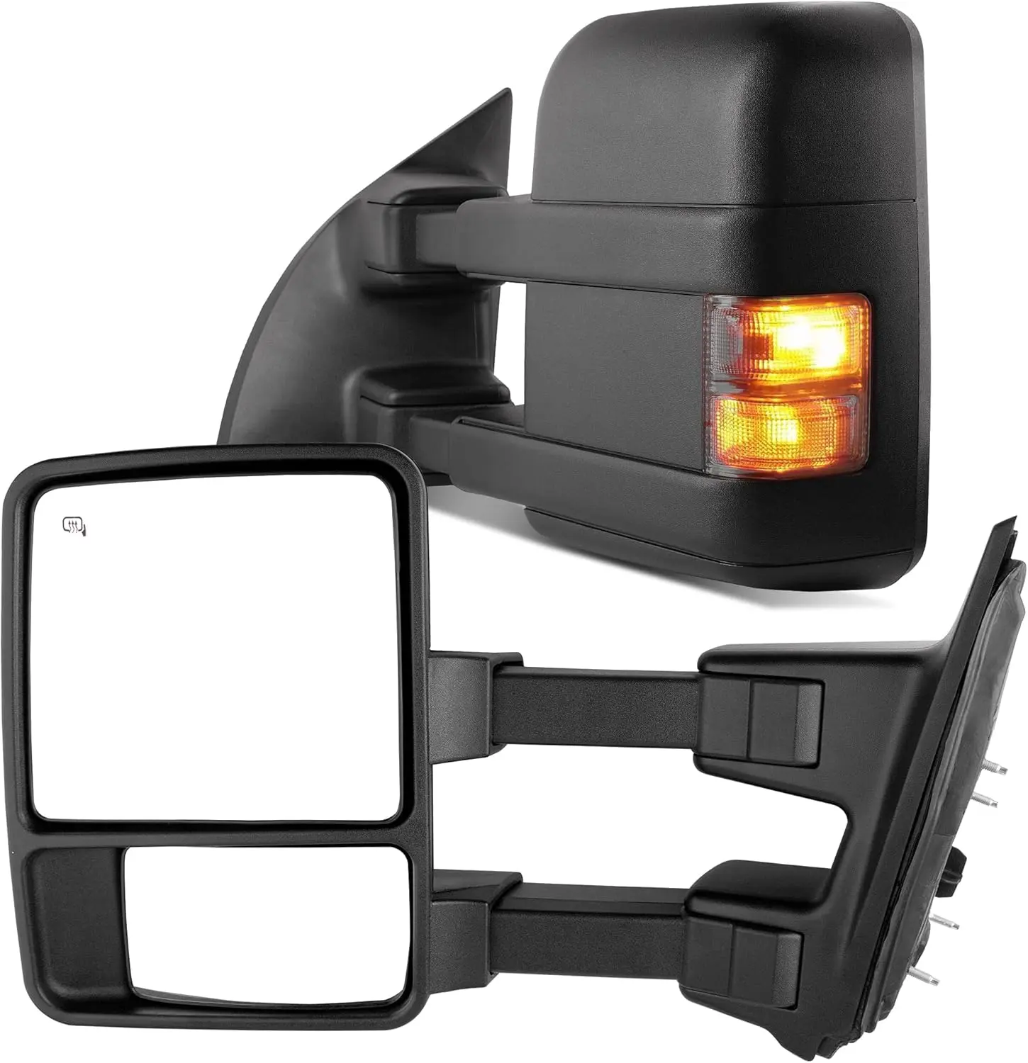 YITAMOTOR Towing Mirrors Compatible with 1999-2007 Ford F250 F350 F450 F550 Super Duty, 2001-2005 Excursion Extendable Power Heated with Smoke Signal Light Side Mirrors Pair