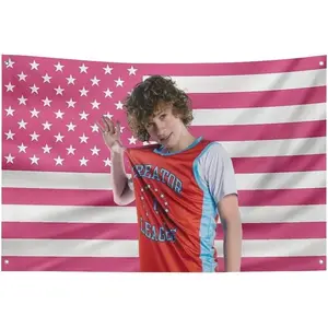 AETHVCD Tapestry Nelson Star Neumann Tapestry Pink America Funny Cameron Flag Poster with 4 Brass Grommets for College Dorm Decor, Room Decor Merch Gift 35x59 in