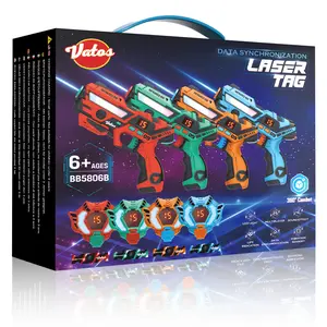 VATOS Laser Tag 360° Sensors Set of 4 Players, 2.4GHz Rechargeable Infrared Real-time Data Display Laser Tag Gun, Fun Family Group Activity Game Toy Guns for Kids Teenage Gifts Age 6+