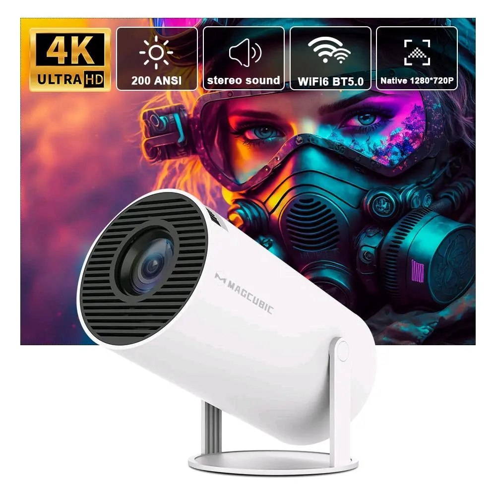 Magcubic HY320 Mini Newly Native 720P Android 11 4K Projector 300ANSI Wifi6 BT5.0 Cinema Outdoor Portable 180° Rotable Projector