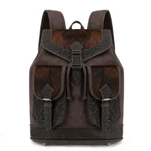Genuine Unique Hair-On Cowhide Backpack w/ Pockets Trinity Ranch by Montana West