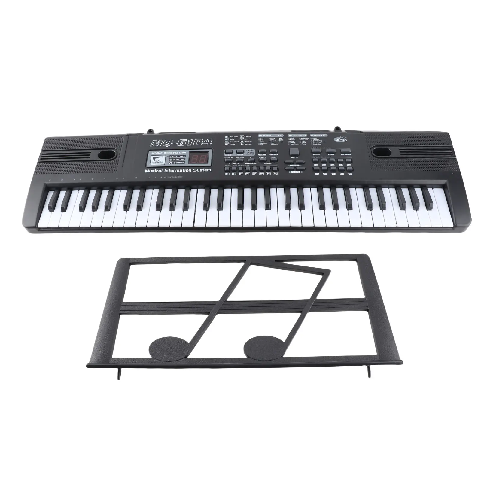 61-Key Portable Electronic Piano Organ Kit, ABS Plastic Digital Musical Instrument with Microphone for Children, Electronic Kit