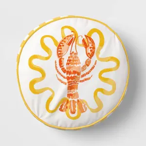 16" Lobster Round Outdoor Throw Pillow Yellow - Threshold