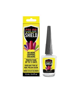 Color Shield Quick Dry Top Coat 12ml Salon-Quality Gel-like Shine Glossy Finish No Chipping Cracking Protection Up to 15 Days 0.4 fl oz Bottle Case
