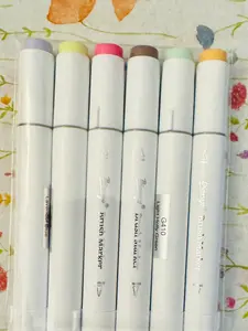 6 Pack Mystery Alcohol Markers-Dual Tipped, Fine and Brush Tip