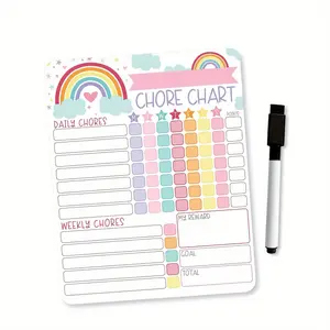 Rainbow or Unicorn Chores Chart Reward, Magnetic Chore Chart, Good Behavior Chart, Home Chore Chart, Chore Board with 1pc Maker Chart, Weekly Planner, Calendar Planner