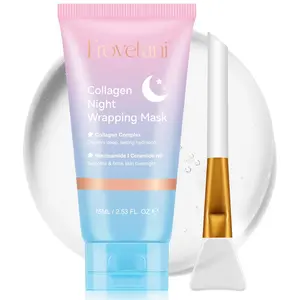 Collagen Night Wrapping Mask, Deep Moisturizing Sleep Mask, Hydrating Facial Mask, Face Moisturizer Face Care Moisture Product for Women & Men