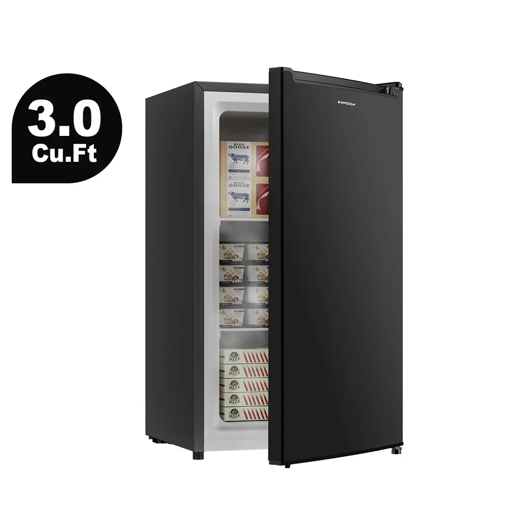 BANGSON 3.0 Cu.ft Small Upright Freezer - Household Appliances, Single-Door Freestanding Deep-Freeze Unit with Adjustable Thermostat, Energy-Saving, Quiet, Compact Design