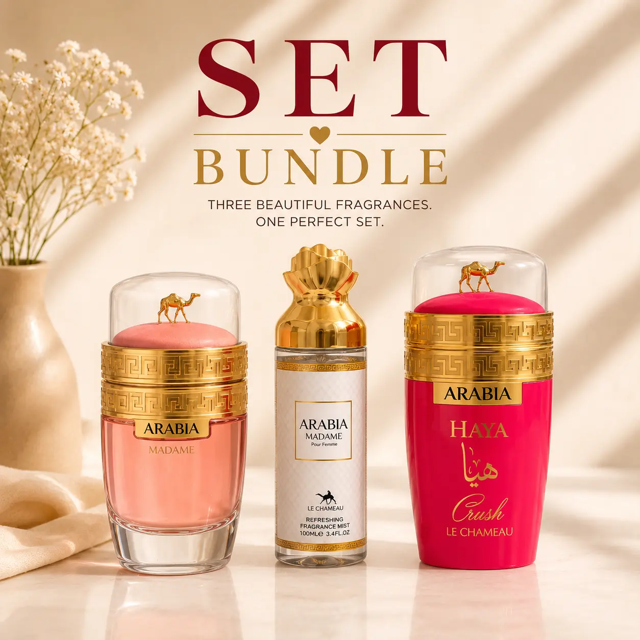 Arabia Haya Crush & Arabia Madame Perfume with Fragrance Mist Luxury Gift Set for Women Long Lasting Bundle