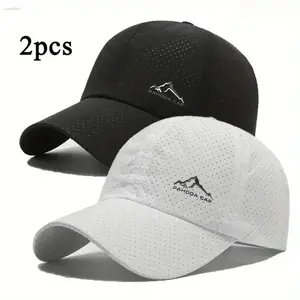 2-Pack Quick Dry Baseball Caps for Men Women – Breathable Moisture Wicking Lightweight Sun Protection Hats, Adjustable Outdoor Sports Caps for Hiking Camping Running Daily Wear