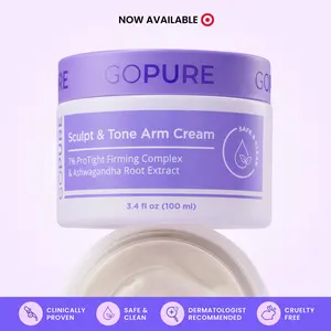GOPURE Sculpt & Tone Arm Cream with 7% ProTight Firming Complex & Ashwagandha Root Extract Daily Hydrating Moisturizer for Loose Skin Repair