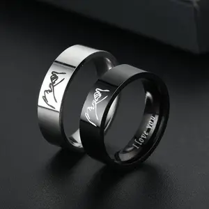 Creative couple rings I love you hand in hand men and women rings commitment gift wedding jewelry