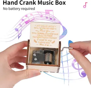 2026 New Handcrafted Wooden Hand-Crank Music Box, Perfect Birthday Holiday Gift for Family and Friends