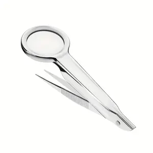 10x Magnifying Glass with Tweezers, Full Metal Clamp, Portable High Definition Handheld Multi-Function Loupe, Repair Inspection Tool, Office Gadgets, Desk Accessories