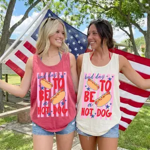 Comfort Colors Bad Day To Be A Hot Dog Tank Top, Funny 4th of July Shirt, Summer BBQ Graphic Tank, Funny 4th of July Shirt, Labor Day Tee