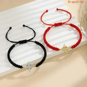 Witch's Knot Pendant Woven Bracelet Adjustable Flat Knot Design Women's Daily Accessory for Gifting