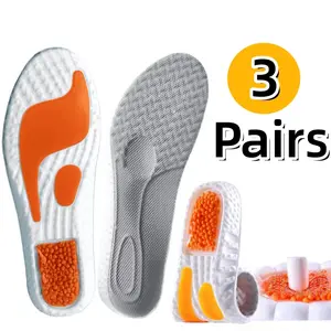 3 Pairs High-Elastic Sports Insoles, Anti-Slip Ergonomic Shock-Absorption Inserts, Comfortable All-Day Standing Support for Work Boots & All Footwear outdoorfun fathersdaygiftideas