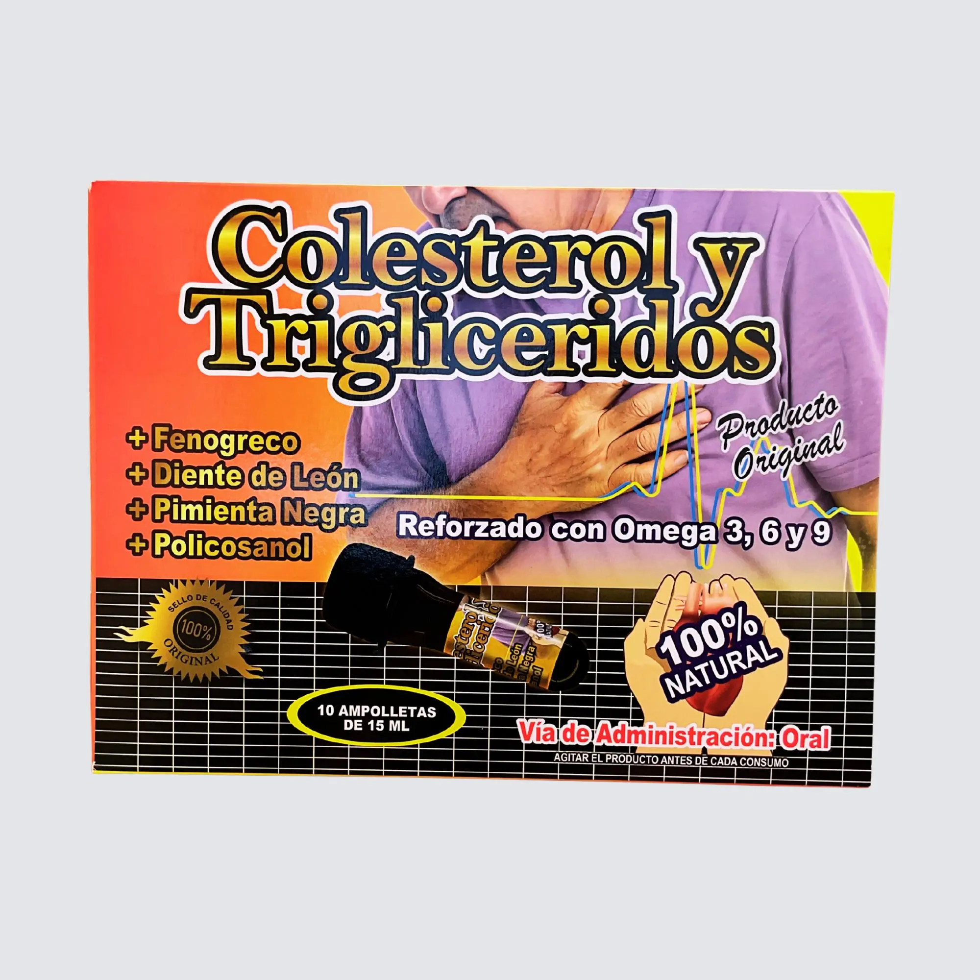 Colesterol y Trigliceridos B Complex Supplement - 10 Micro Vials of 15 mL