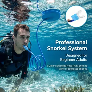Diving Snorkel, Anti-Choke Single and Dual Head Respirator, Silicone Material, Leak-Proof Underwater Training Gear, Beginner Adult Use, Snorkeling Gear