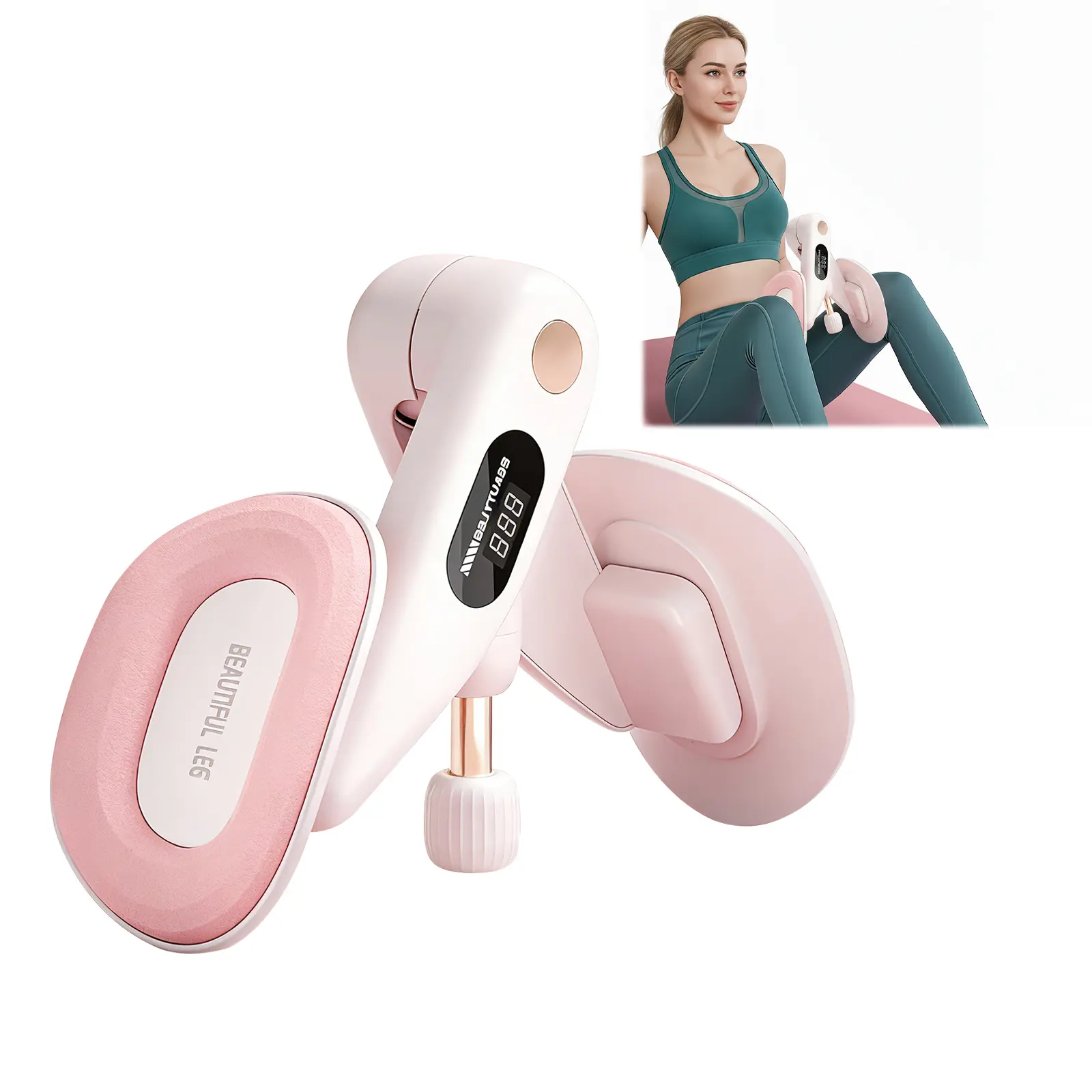 Adjustable Hip Trainer | Smart Counter Thigh Trainer for Women, Adjustable Resistance Leg Exerciser with Digital Display, Portable Inner Thigh Workout Equipment with Anti-Slip Pads for Home & Office Use