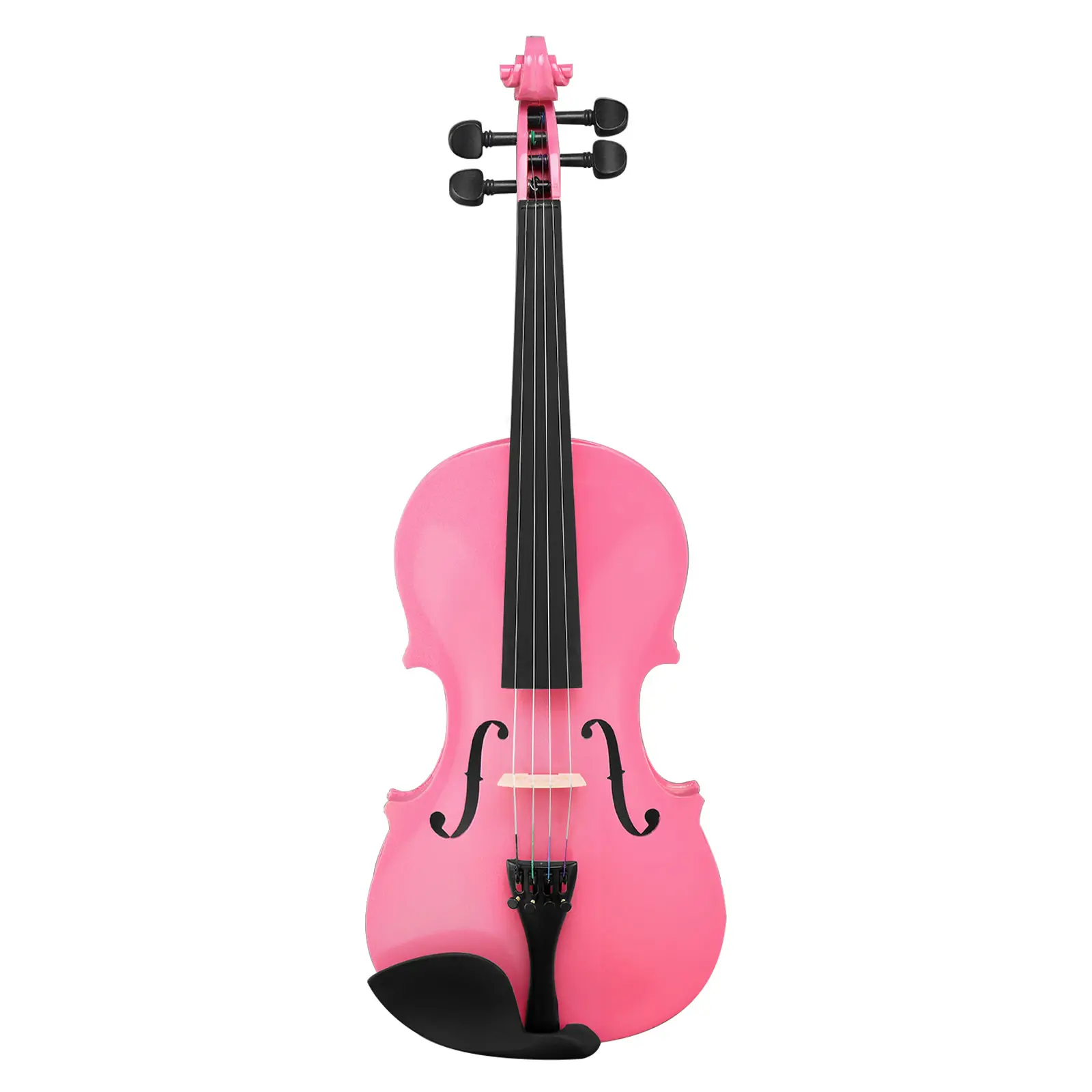 1/4 Size Basswood Acoustic Violin Beginner Set for Young Beginners Ages 5-7, Pink Violin with Soft Foam Case, Bow, Rosin, Under Tailpiece, School Orchestra Ready (18.11" L x 6.69" W x 1.97" H, 38.1 oz, 48 cm)