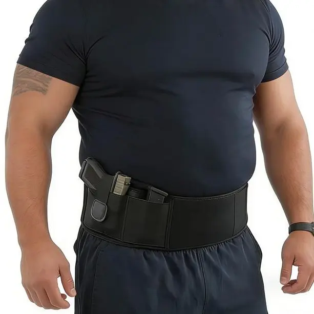 Unisex Cool Neoprene Belly Band Holster for Handgun Carry, Sweat-Proof Breathable Tactical Belt Gear, Adjustable Elastic Strap Accessories for Compact Handguns, Discreet Outdoor Hunting Fit