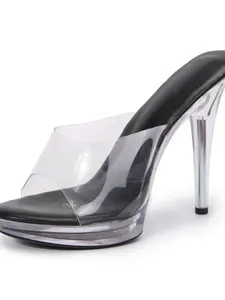 2026 European Style Transparent Strappy High Heel Stiletto Sandals, Fashion Sexy Open-Toe Design Shoes for Dance Parties, Elegant Evening Footwear