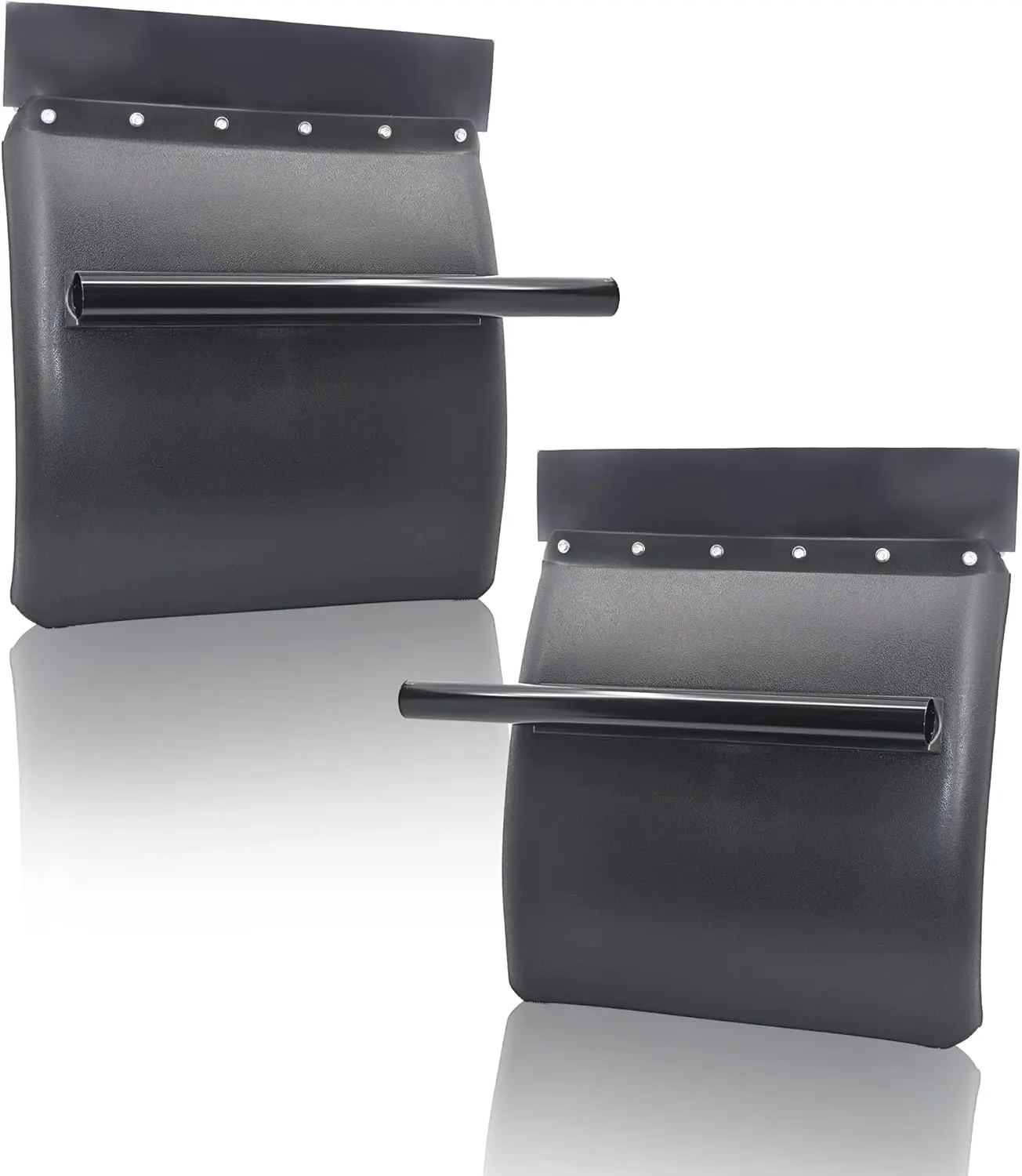 TORQUE Quarter Fenders for Semi Truck, 24" x 24" Stainless Steel, Tube Bracket and Mounting Hardware Included, Right Left, Quarter Fender Kit Set (TRQF310) (Black Poly, 24 x 29)