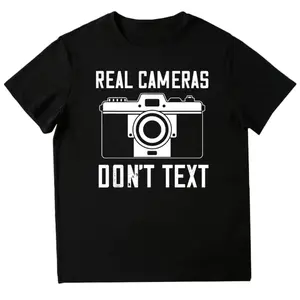Don’t Text Photography T-Shirt – Real Camera Vintage Style for Photographers