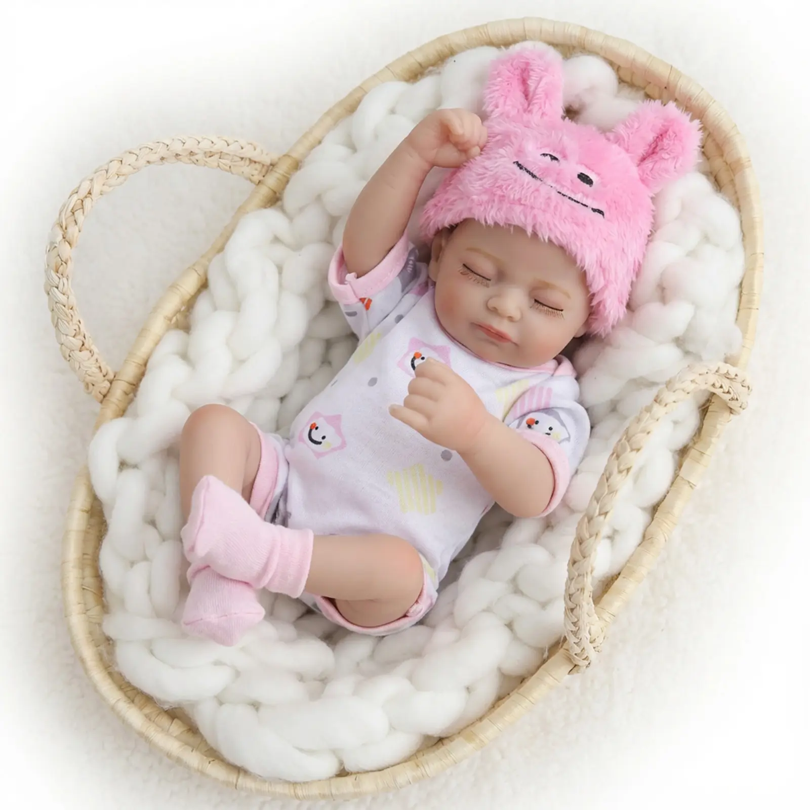 #Summervibes [WOOROY] Reborn Baby Doll Clearance - 10 In Mini Lifelike Baby Doll with Full Vinyl Body, Sleeping Eyes, Perfect Birthday & Christmas Gift for Kids 3+