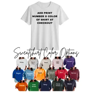 YOUTH Custom Tshirt - Long Sleeve - Crewneck - Hoodie ADD PRINT NUMBER & COLOR SHIRT AT CHECKOUT