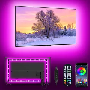 LED Lights RGB Backlight, 16.4ft Strip for 65-85 inch TV Behind, Music Sync USB  APP Remote Control Color Changing Light for Gaming Room