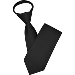 3.15"(8cm) Mens Solid Satin Tie Pre-tied Adjustable Zipper Necktie for Business and Wedding
