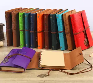 Premium Customizable Leather Travel Journal | Refillable Loose-Leaf Kraft Notebook