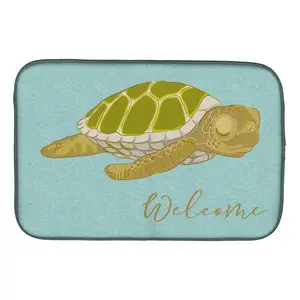 212 MAIN Decorative Sea Turtle Welcome Dish Drying Mat, Kitchen Tableware Accessory, Placemat & Coaster Alternative