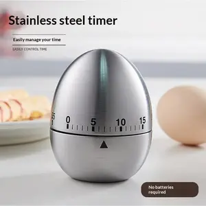 Egg Shape Mechanical Kitchen Timer, 60 Minute Manual Timer for Cooking, Baking & Study