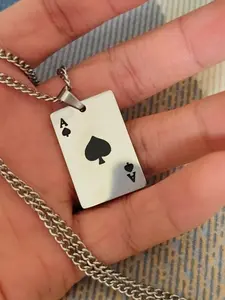 Millennial Retro Poker Necklace, Stainless Steel Spade/heart a Pendant, Unisex Streetwear Accessory, Fashion Jewelry for Men and Women