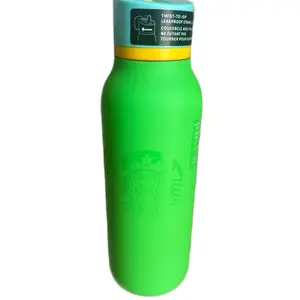 Starbucks Neon Green Soft Touch SS Leak Proof Twist Sip 32 oz Bottle Tumbler NEW