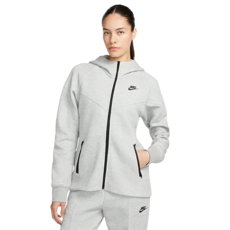 Nike Women's Sportswear Tech Fleece Windrunner Hoodie, Cotton Blend Full-Zip Jacket with Drop Shoulders for Athleisure Street Fit, Activewear Fitness, Female, Lightweight, Sporty Chic, Relaxed, Zip Pockets, Casual, Relaxed Cut, Hooded Neck, Female Wear