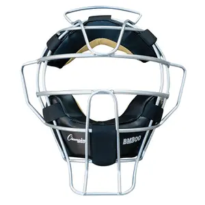 212 MAIN Ultra Lightweight Umpire Face Mask - 18oz, Silver, Hollow Wire, Leather Pads, Adjustable Fit (BM300SL)