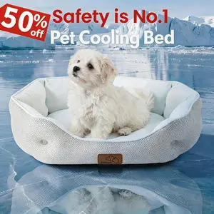 Bedsure Cooling Dog Beds for Small Dogs – Q-MAX>0.4 Round Cat Beds for Indoor Cats, Washable Pet Bed for Puppy and Kitten with Slip-Resistant Bottom