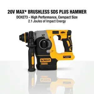 DEWALT DCH273 Cordless Hammer Drill – 0-1100 RPM, 0-4600 BPM, Drills Concrete 24mm / Wood 26mm / Metal 13mm – 20V MAX