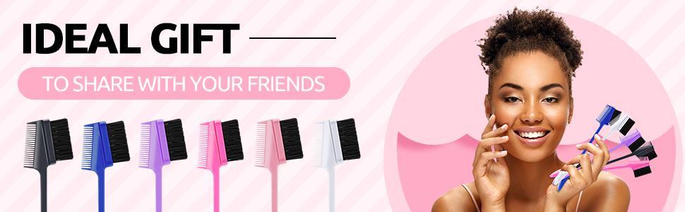 3 in 1 Hair Edge Brush Double Sided Hair Comb Pack Smooth Brush Comb Grooming