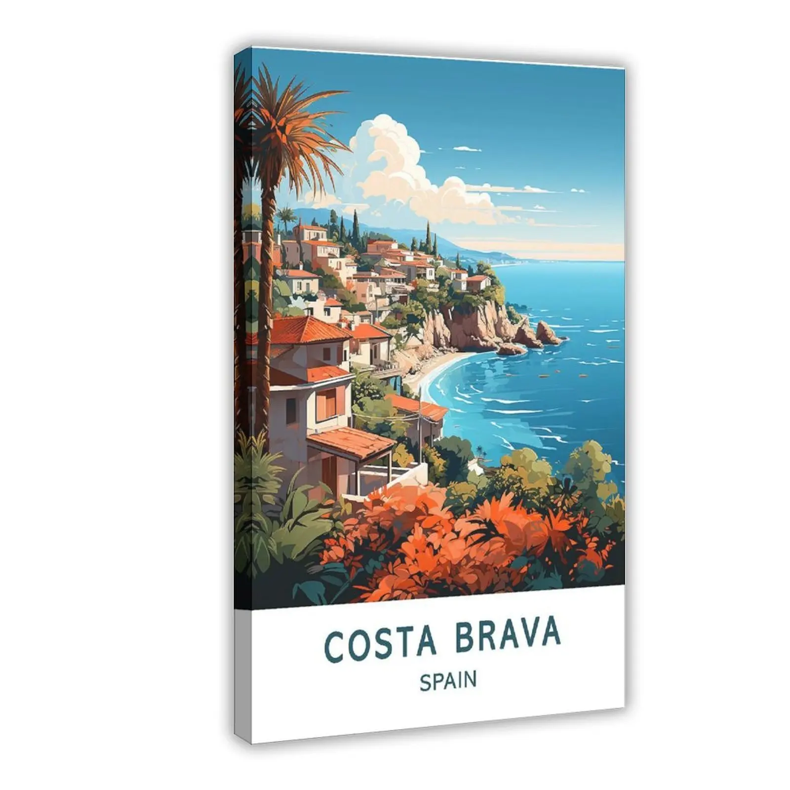 Costa Brava Spain City Travel Cityscape Landscape Canvas Poster Wall Art for Home Bedroom Office Dorm Room Decor