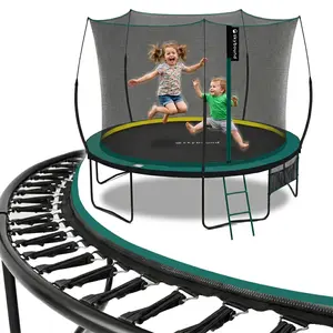 SkyBound 14 FT 12 FT 10FT 8FT 6FT Springless Trampoline for Kids and Adults - Recreational Trampolines with AntiRust Coating - Bungee Cords Outdoor Trampoline for Kids - No-Gap Design Zipper System