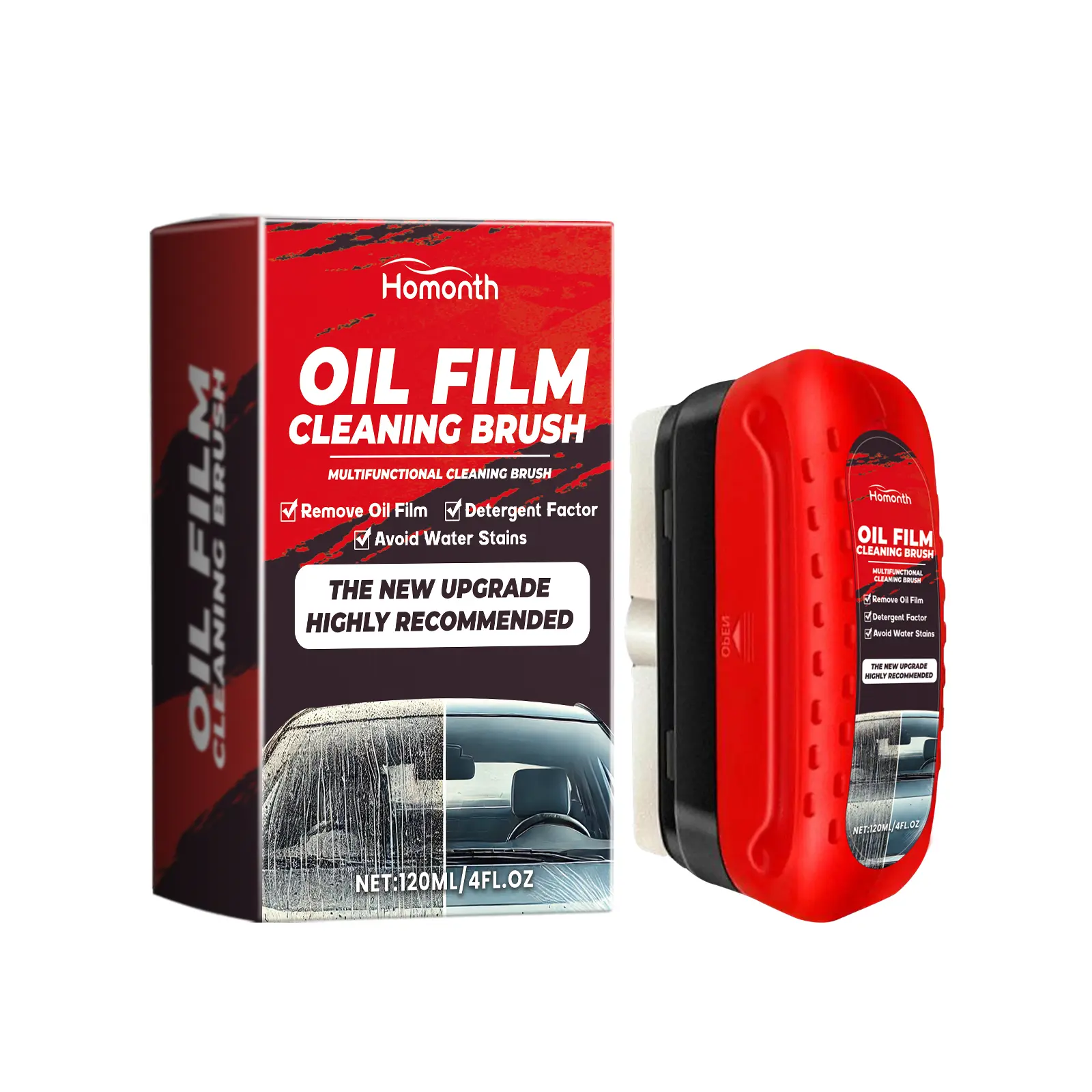 Homonth Car Windshield Cleaner Windshield Refurbishment Stain Removal Cleaning Oil Film Cleaner