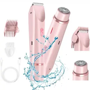 Dual Head Electric Razor, Dry and Wet Use, Pain-Free Hair Remover, Body Groomer Shaver, Suitable for Women's Private Areas, Abs Enclosure, USB Cordless Rechargeable Shaver, Lithium Ion Battery